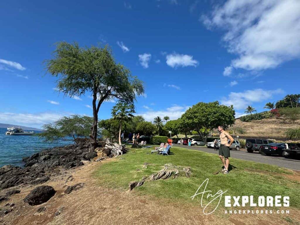 Parking lot at Makena Landing Maui Hawaii