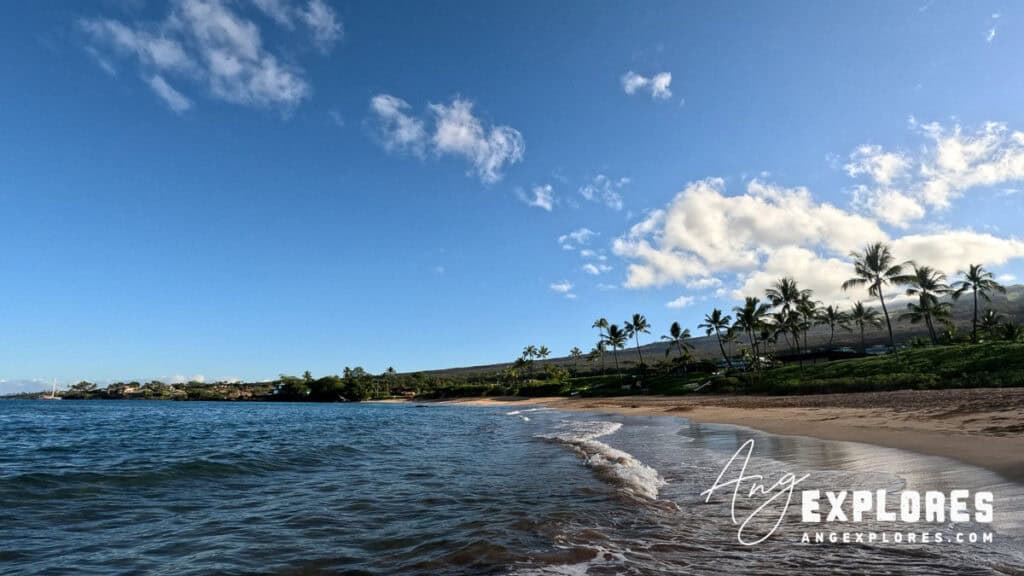 South shore looking north at Maluaka Beach in Maui Hawaii