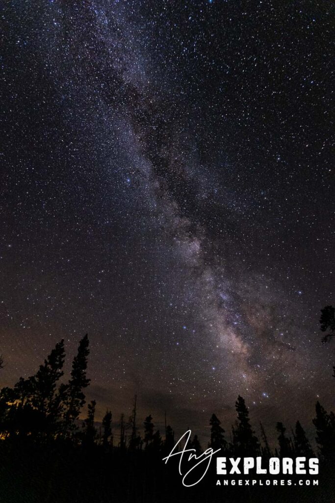 Astrophotography milky way shot from fire tower camping in Wyoming