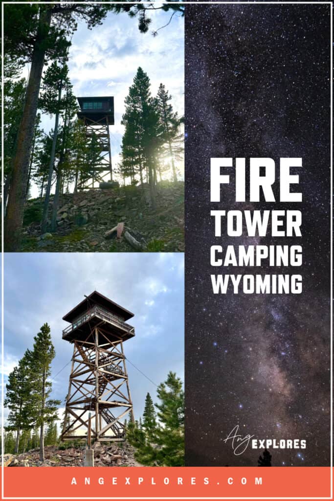 Fire tower camping wyoming pinterest collage