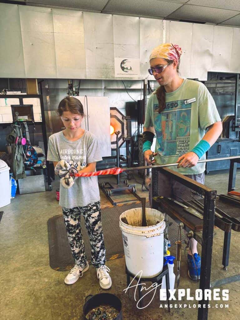 shaping the coil of a glass paperweight