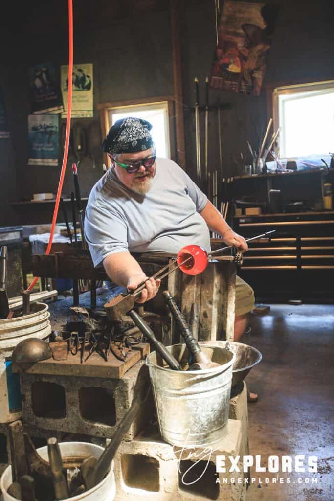 Glass blowing demonstration in Lincoln City