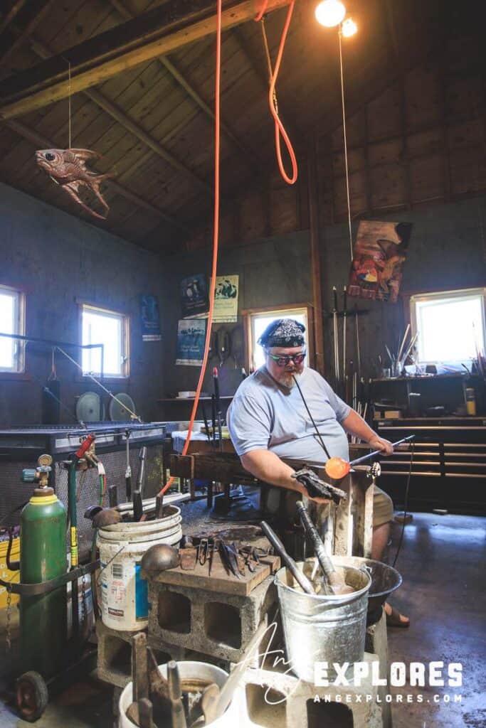 Glass blowing tour on Oregon coast