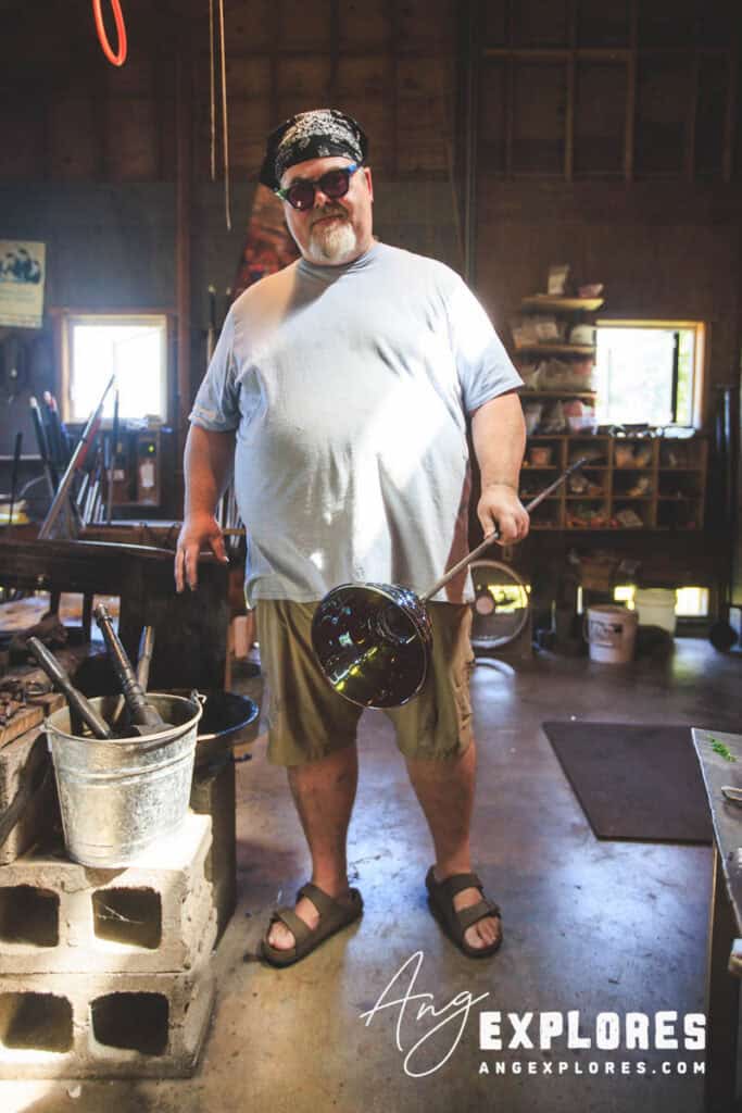 Glass artist at Alder House
