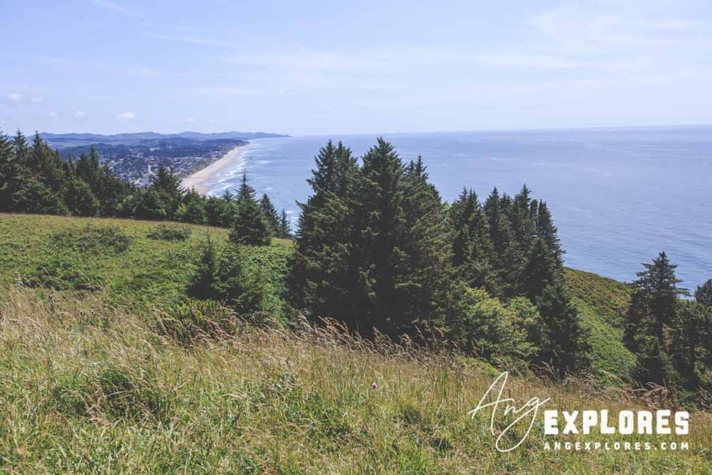view of lincoln city from the overlook high meadow