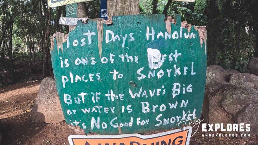 sign at honolua bay