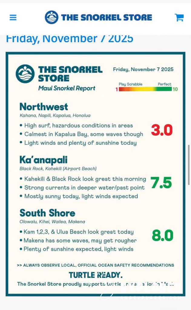 Maui Snorkel Report