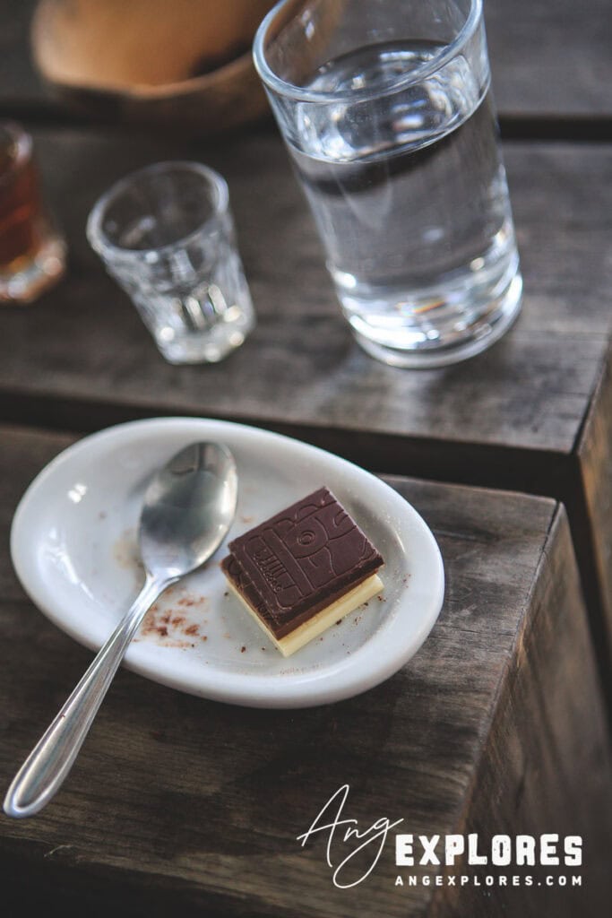 chocolate sample at class