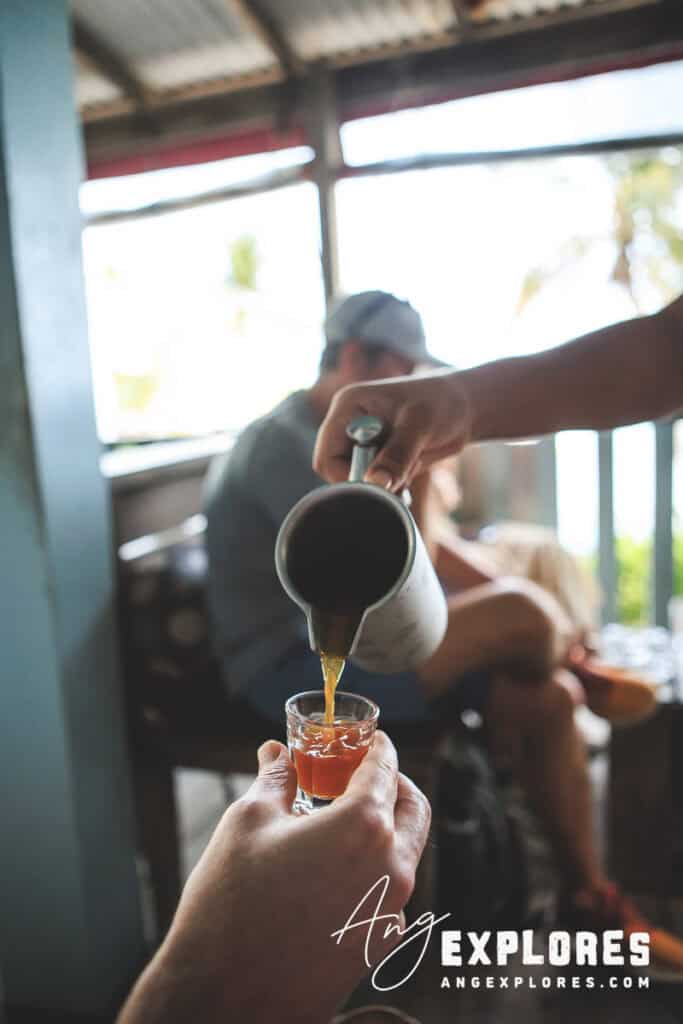 sampling chocolate tea