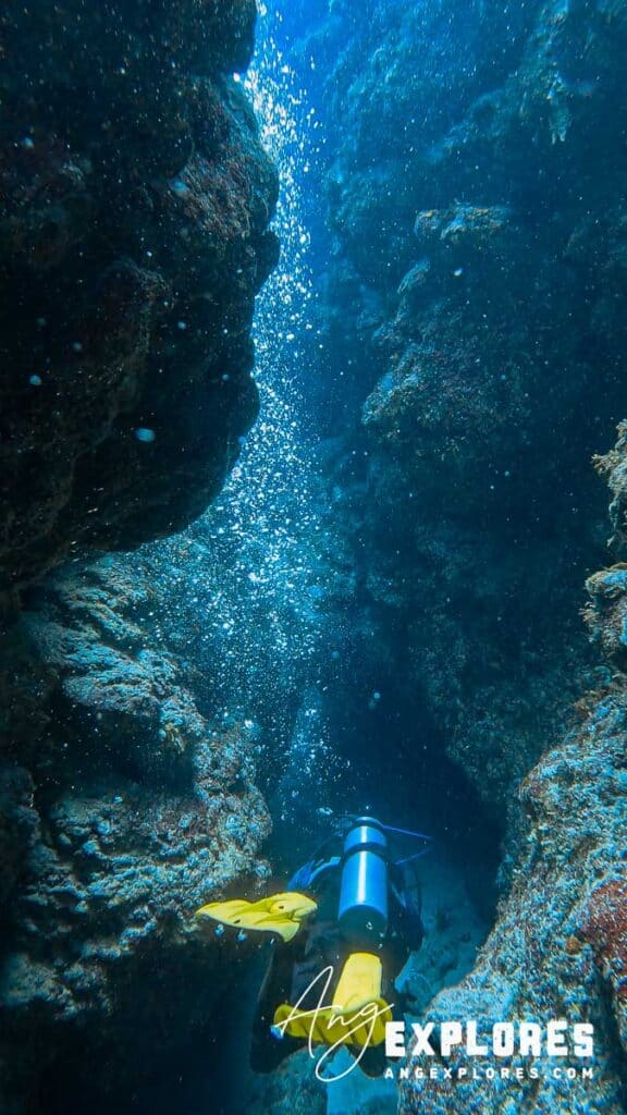 diving the chimney in belize