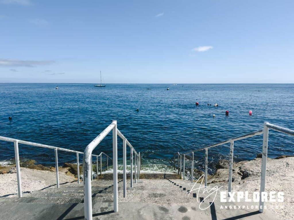 Stairs at Casino Point Dive Park leading directly into the water