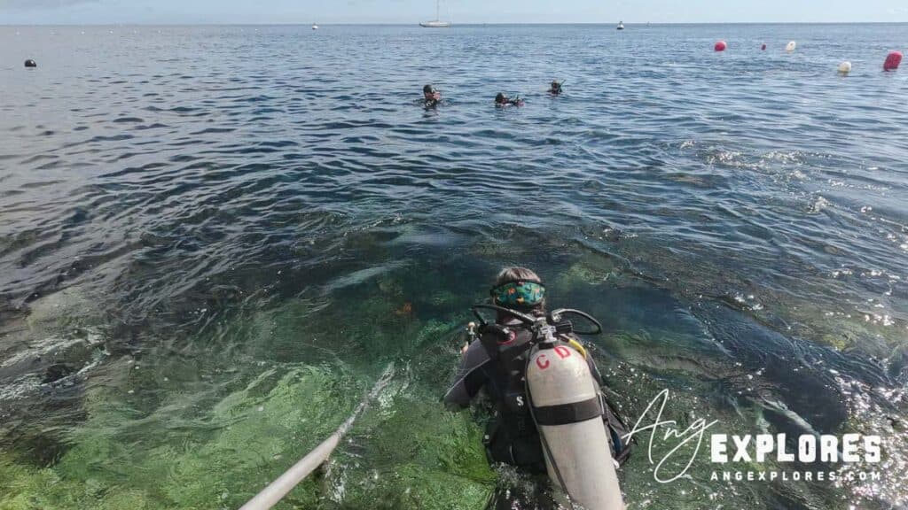 Easy entry into the water at Casino Point