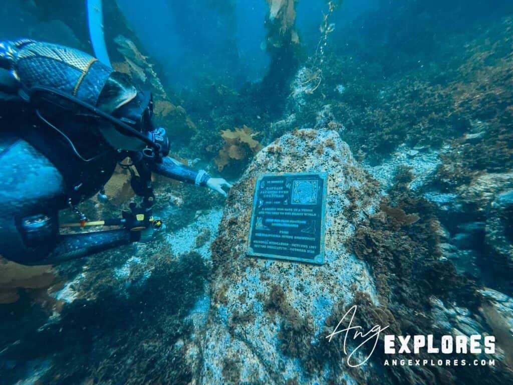 Jacques Cousteau Plaque at Casino Point Dive Park 